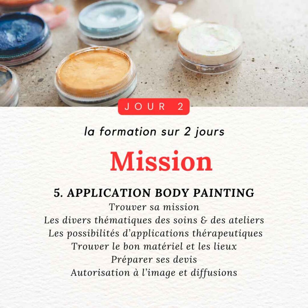 body painting formation programme jour 2 mission